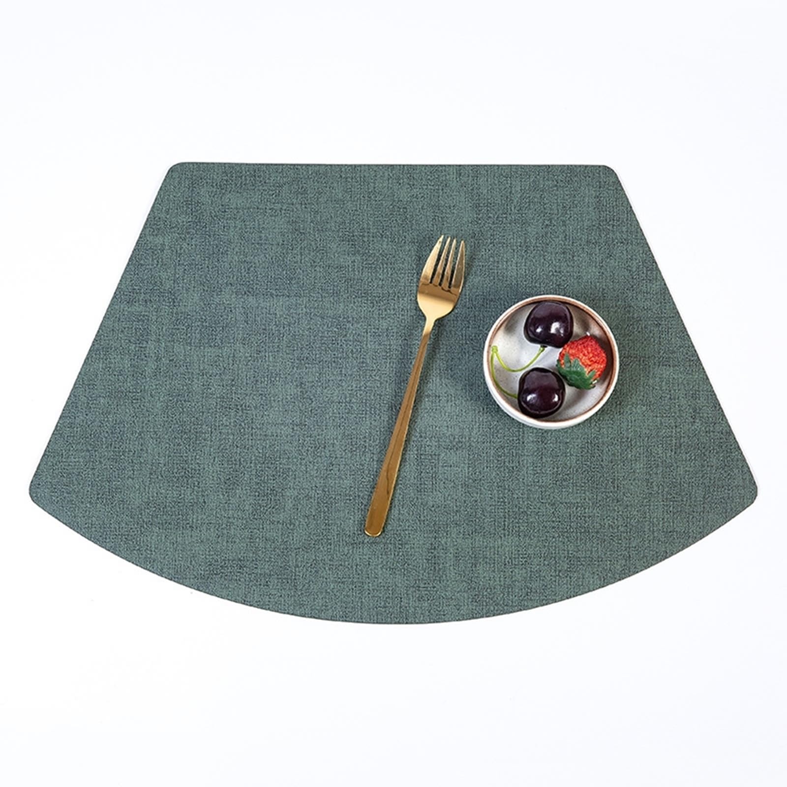 Set de table tissé de qualité supérieure coloris vert foncé chic