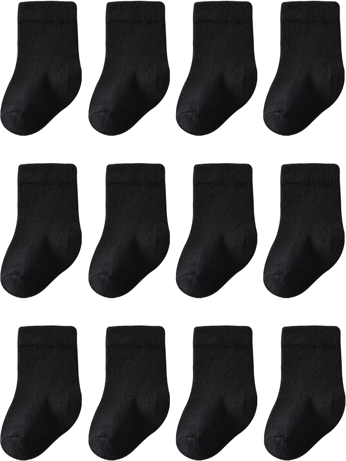 Marchare Baby Crew Socks Baby Cotton Socks 12-Pack Newborn Baby Sock 0-3/3-6 Months for Infant Baby Boys Girls