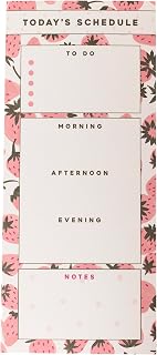 Graphique Pink Strawberries Magnetic Notepad, 100 Tear-Away Sheets for Grocery, Shopping & To-Do Lists, Magnetic Writing Pad for Fridge, Kitchen, Office, Fun Gift for Snoopy Lovers