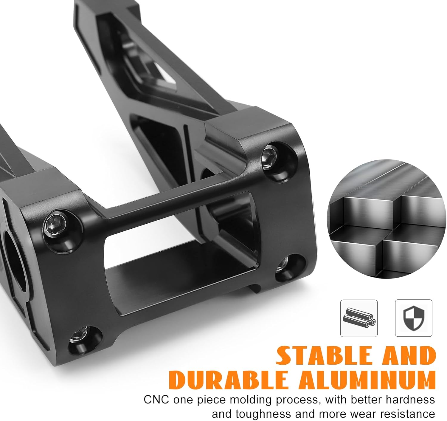 6" Tall Pullback Handlebar Risers 1.0" Clamping CNC One-Piece Black Fit for Harley Dyna Sportster M8 Softail Street Bob Low Rider ST Standard FXST FXBB FXBBS FXLRS FXLRST 2018-2025
