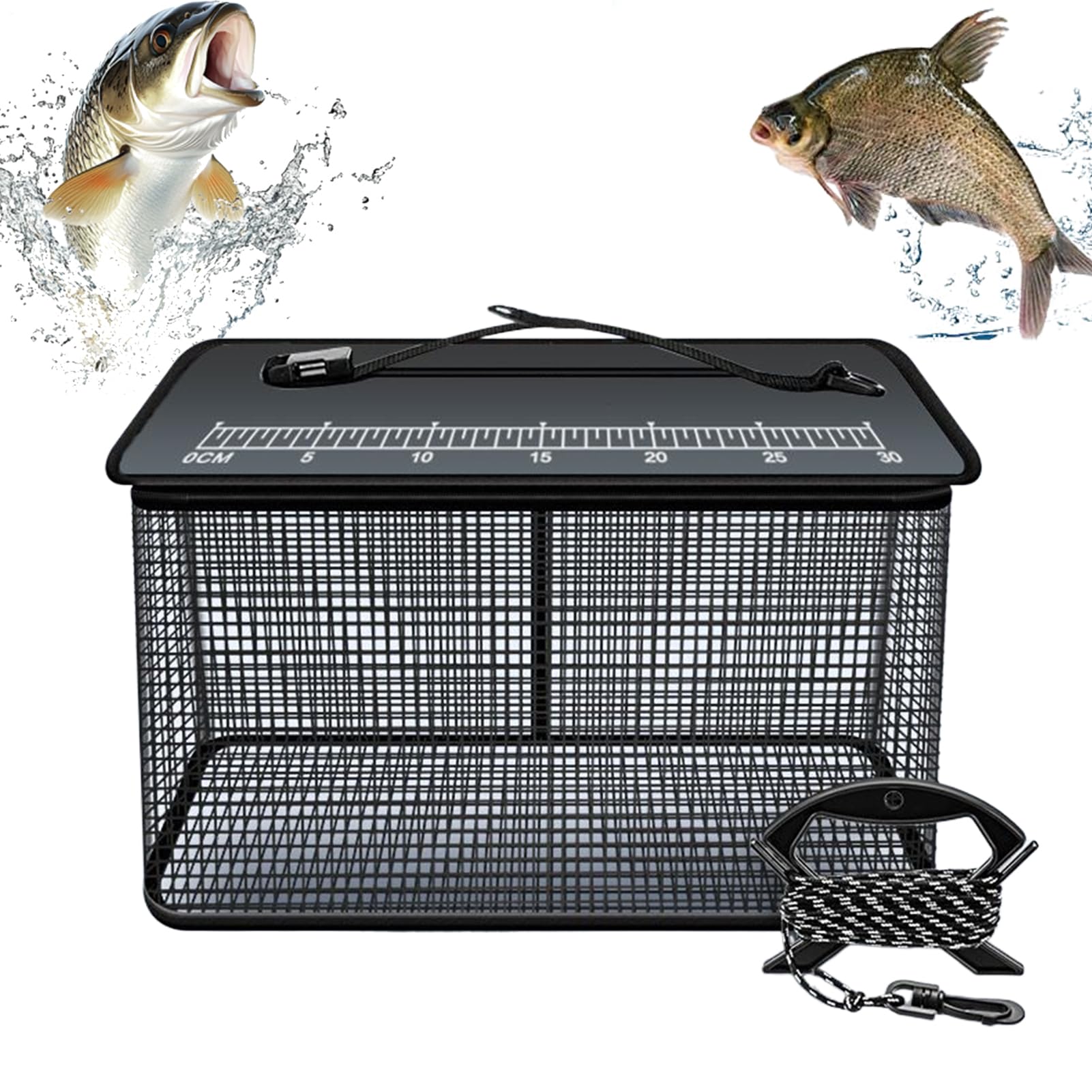 Genérico Cesto di lingua di pesce pieghevole: cestino pieghevole con superficie riflettente, grande capacità per vivo, lumache, granchi | cestino all'aperto veloce e veloce