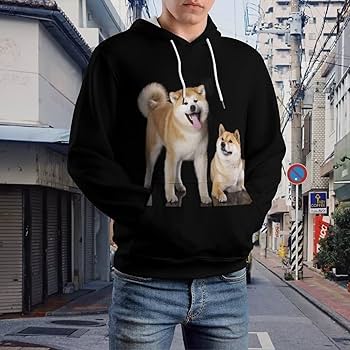 2018年干支ジップパーカー 狼×犬　ゴールド　Mサイズ Amazon.co.jp: パーカー メンズ 柴犬 秋田犬 犬柄 スウェット