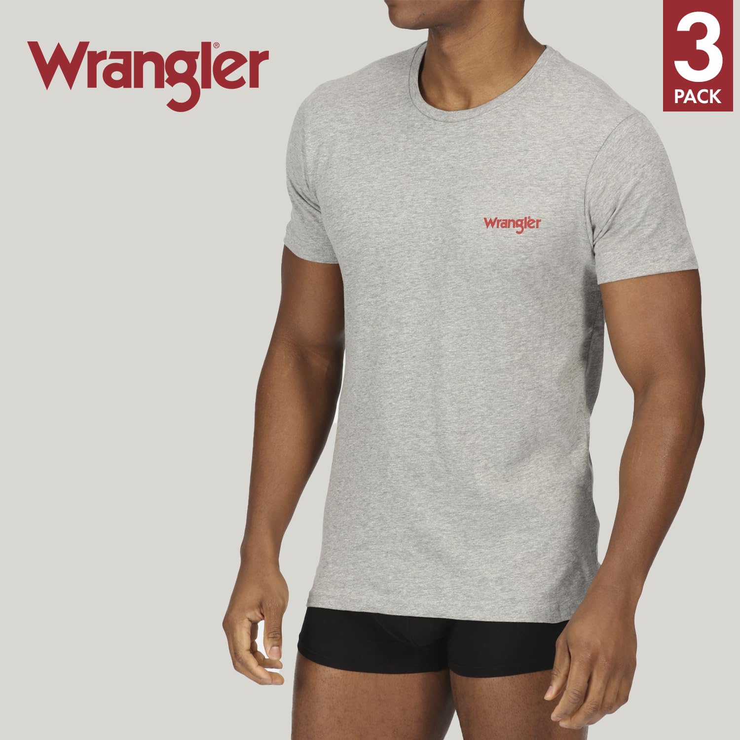 Wrangler Koszulka męska Marston (3 sztuki), Czarny/Szary Marl/Biały, L-XL