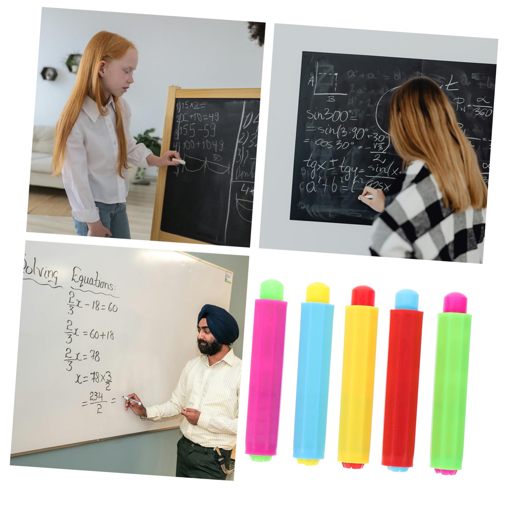 Toyvian 120pièces Porte-craie Réglable Couleur Support De Craie Pour Salle De Classe Garde Les Mains Propres Et Préserve Les Craies