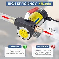 YaoFaFa 12V 175W Dízelüzemanyag Szivattyú 45L/min Elektromos Átviteli Pumpa Fúvókával 3