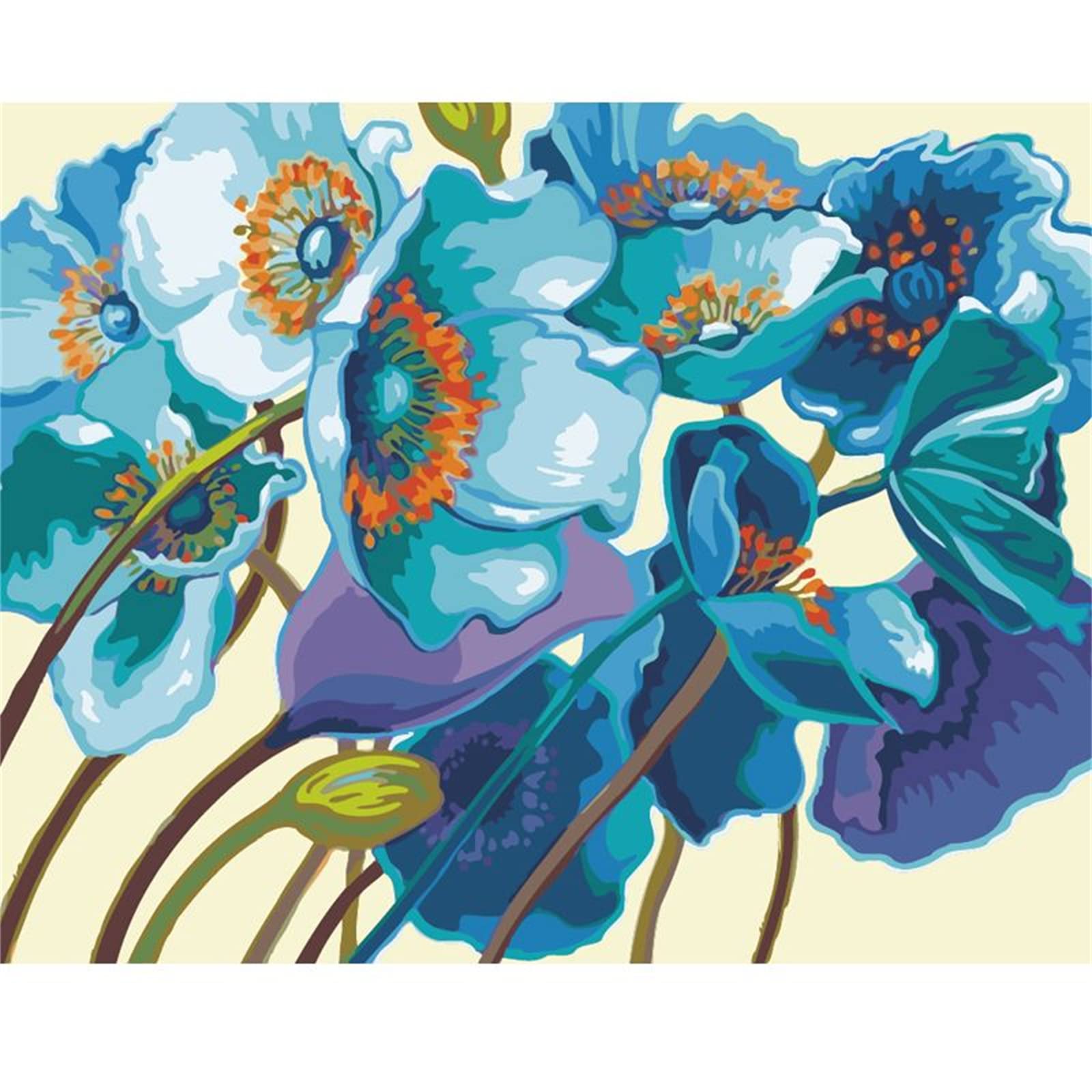 Leisouu Kit di pittura con i numeri, 40 x 50 cm, tela fai da te, facile pittura a olio per adulti, con pennelli e pigmento acrilico, immagine vintage floreale colorata per la