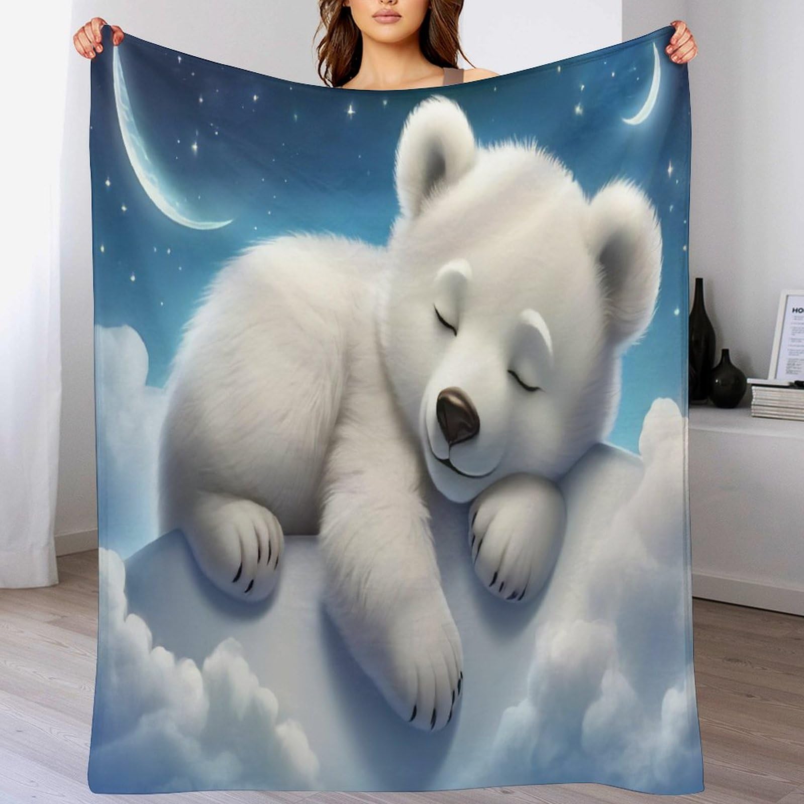 Manta de forro polar para sofá y cama, franela suave con diseño de animal de 130x180 cm
