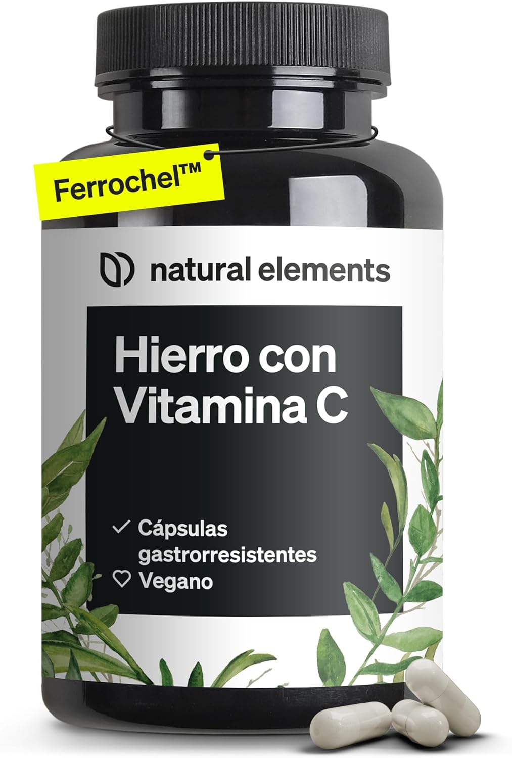 Ferrochel Hierro con Vitamina C 42mg - 180 Cápsulas Gastrorresistentes Quelado Premium