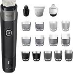 Philips Multigroom 5000 Series, All-in-One Shaver, Beard Trimmer and Hair Clipper, 20-Piece Men's Grooming Kit for Beard, Face, Hair and Body, No Blade Oil Needed, Model MG5910/28