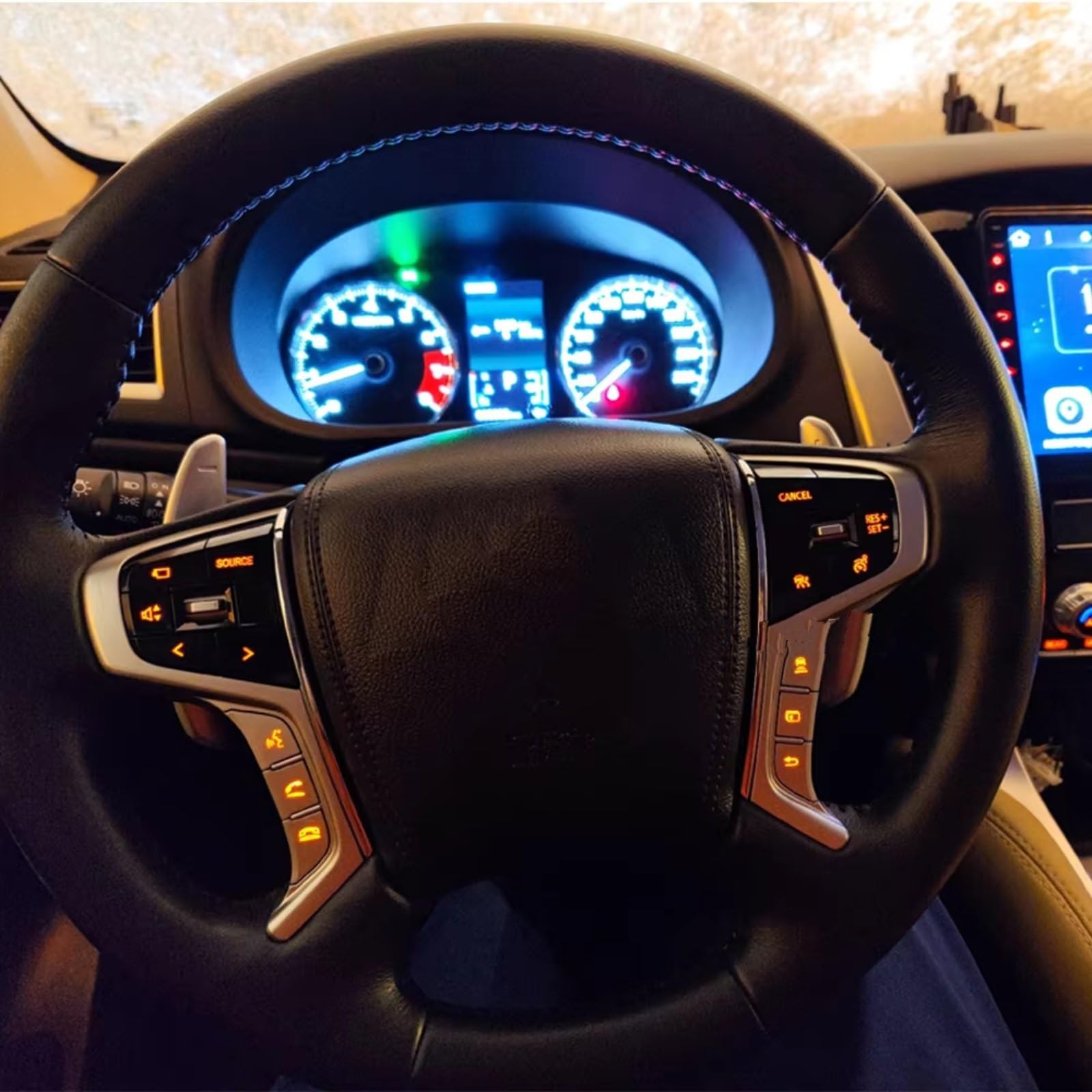 Compatible Con Mitsubishi Para Pajero Sport 2015-2022 Para Outlander Para Delica L200 Botón De Audio Del Volante Del Coche Interruptor De Control De Crucero autopartes