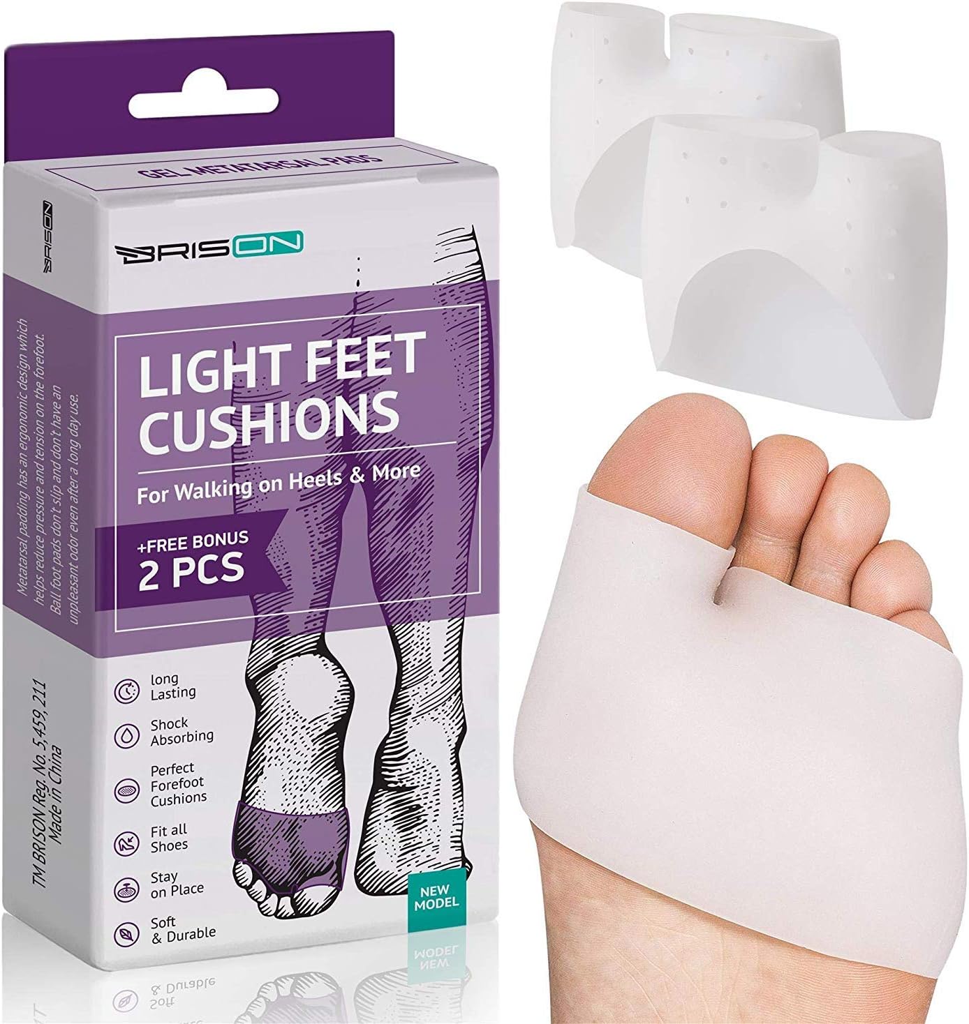 Silicon Cushioned Toe Spacer Straightener for Hammer Toe and Bunion Relief (1 Toe Spacer, Right Foot)