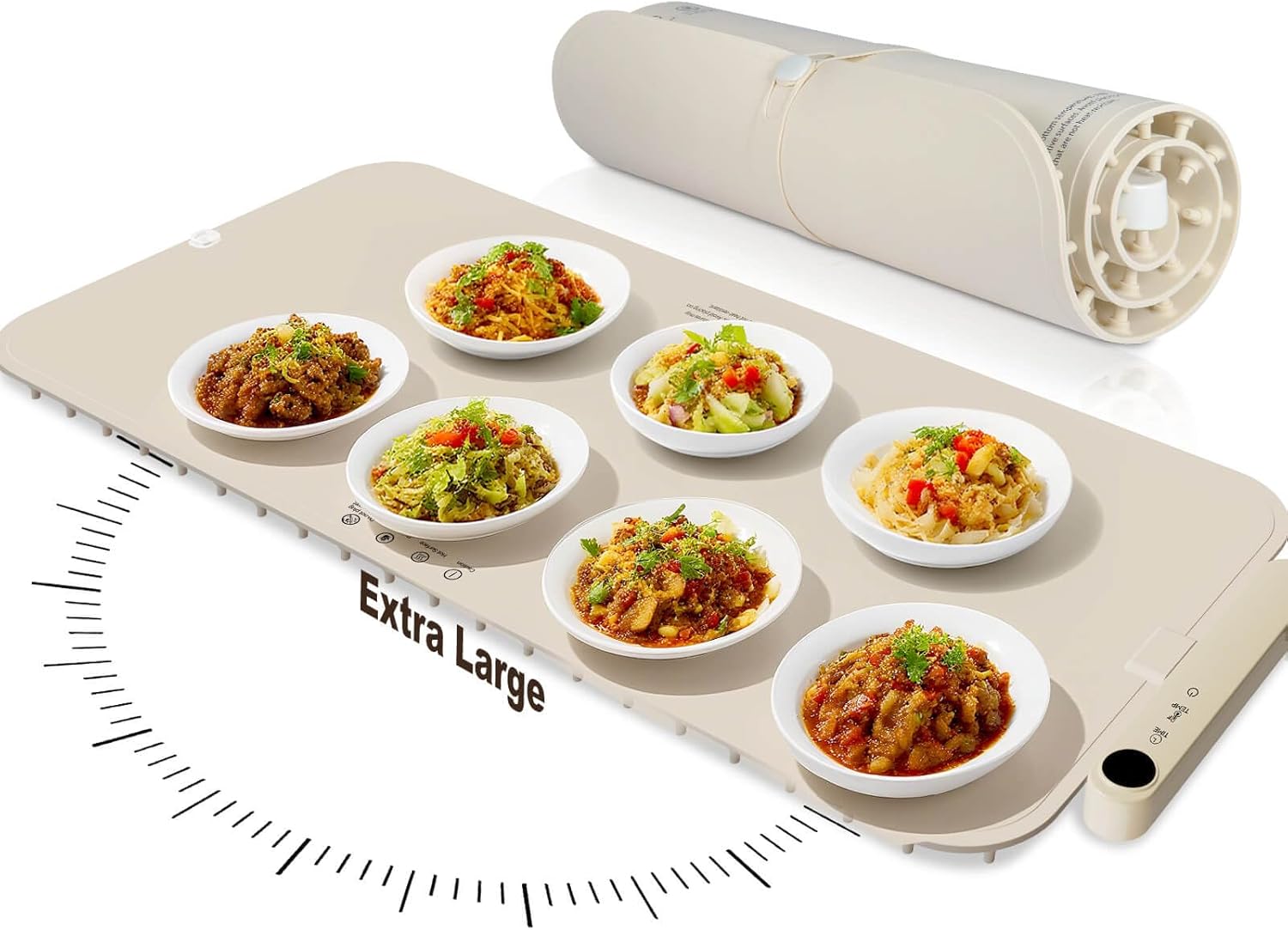 Extra Large Electric Warming Mat for Food – 35"x15.5" Silicone Heating Tray, Adjustable Temperature & Timer, Portable Food Warmer for Buffets, Parties & Countertops – Food Heating Mat