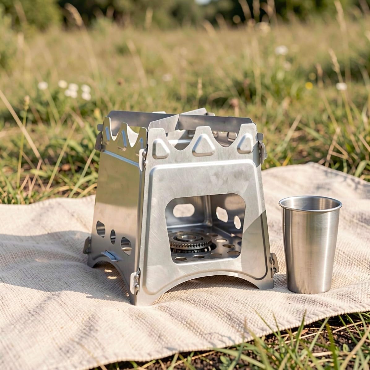 Foldable Camping Wood Stove Stainless Steel Portable Firewood Burner