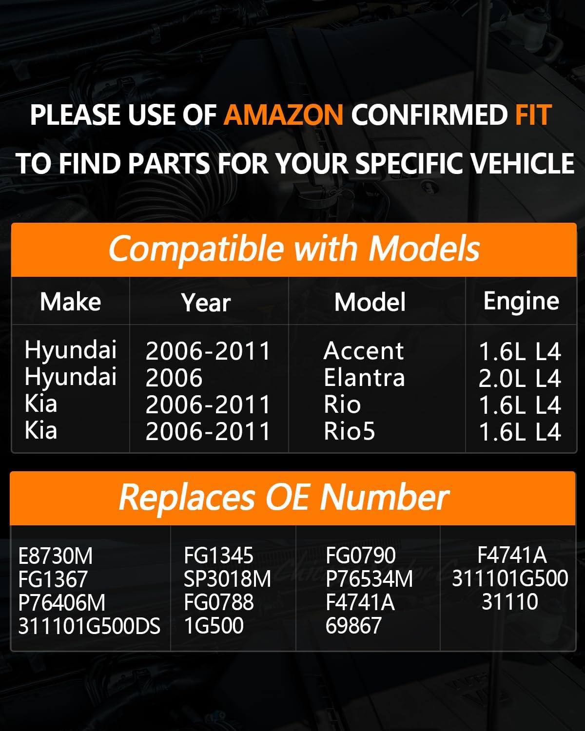 OKLPF Eletric Fuel Pump Assembly Compatible with 2006 2007 2008 2009 2010 2011 Hyundai Accent L4 1.6L,2006 Elantra L4 2.0L,2006-2011 Kia Rio,Rio5 L4 1.6L,Replaces Number E8730M SP3018M
