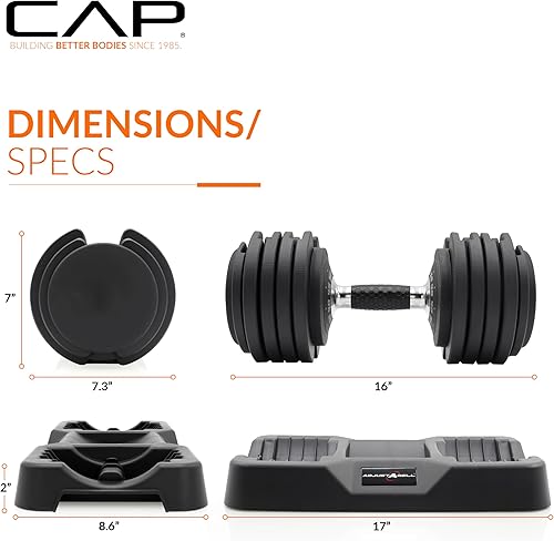 Miniatura 4 de CAP Barbell ADJUSTABELL Adjustable Round Dumbbell Weights - Singles & Pairs 12.5 lb, 25 lb & 55 lb Multiple Handle Options