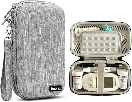Miniatura 1 de Bolsa de suministros para diabéticos, kit de prueba de azúcar en la sangre, organizador para monitor de glucosa en sangre, tiras de prueba de