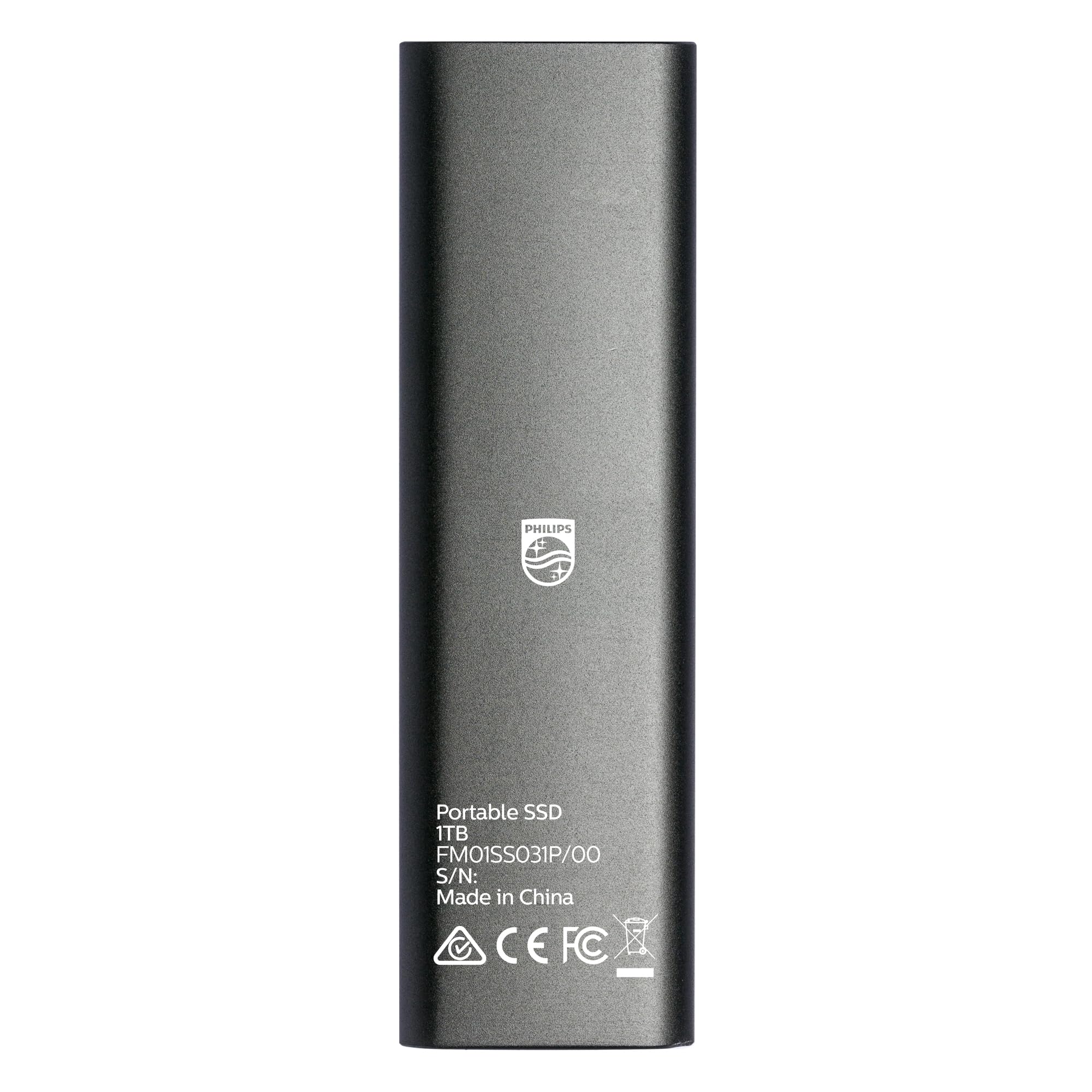 Philips Portable External SSD 1 To USB-C Ultra Speed SATA Aluminium