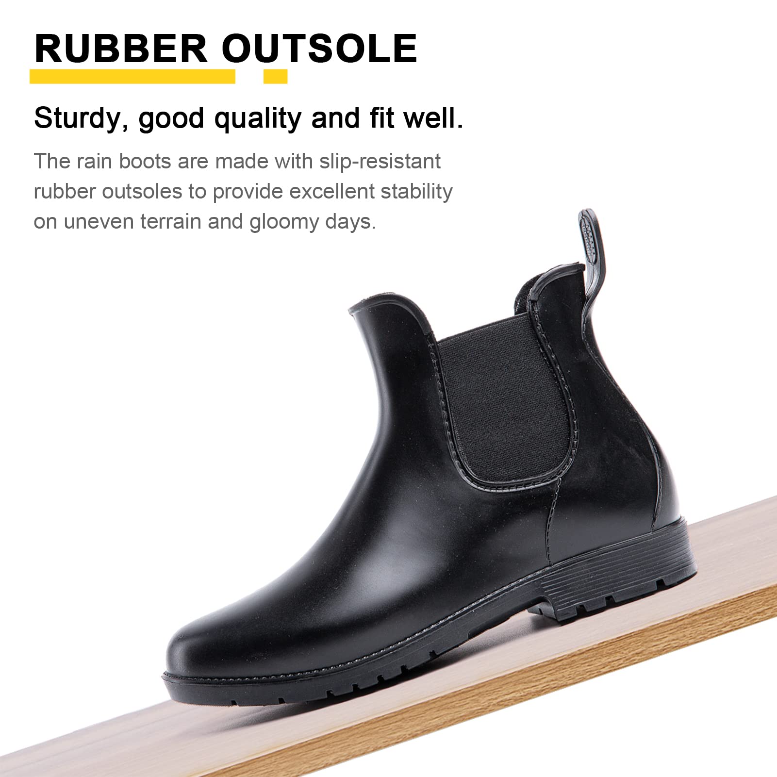 Stivali Gomma Donna Stivaletti Pioggia Chelsea Rain Boots Wellies Ankle Boots Stivaletti Impermeabili Scarpe da Pioggia Nero Marroni 35-43 EU