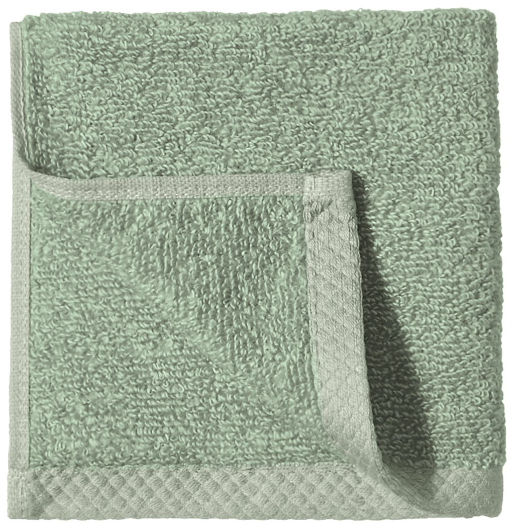 AmazonBasics Quick-Dry Face Towel - 100% Cotton - 400 GSM - Pack of 12, Seafoam Green