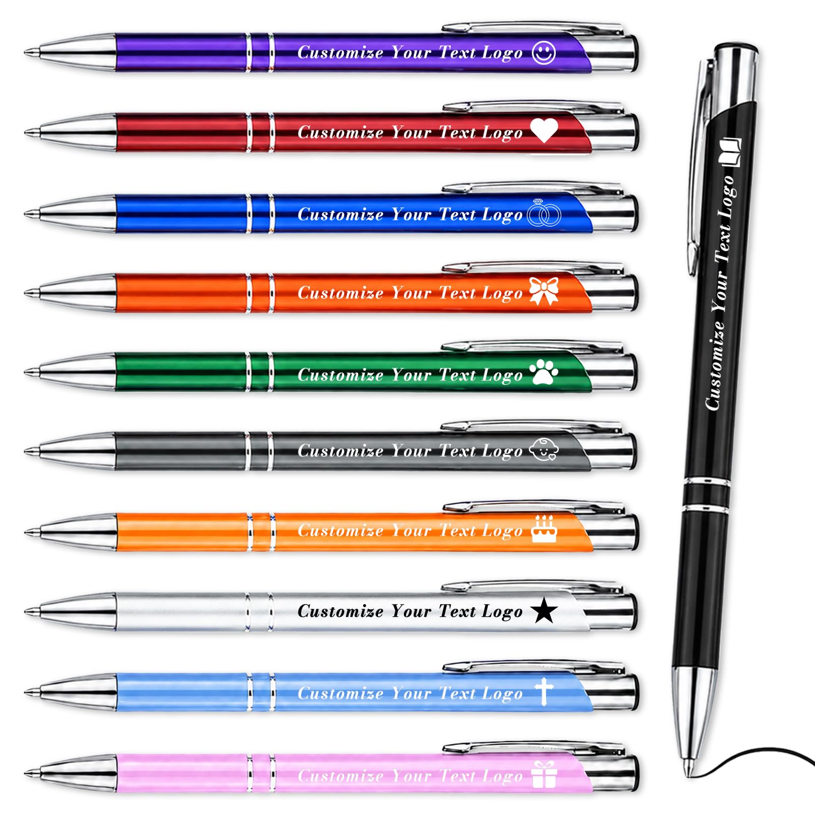VJY Up to 480 Personalised Pen Bulk-Custom Engraved Ballpoint Pens