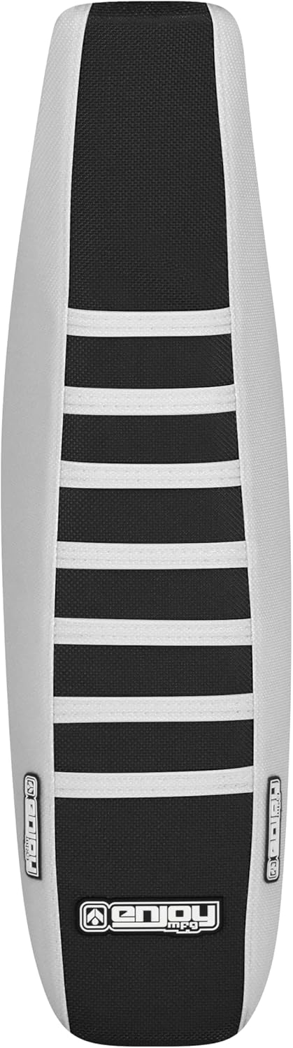 Enjoy Mfg Seat Cover - Compatible with Honda 2010-2013 CRF 250R CRF250R 250 R #45 Logo (White Sides/Black top/White Ribs)