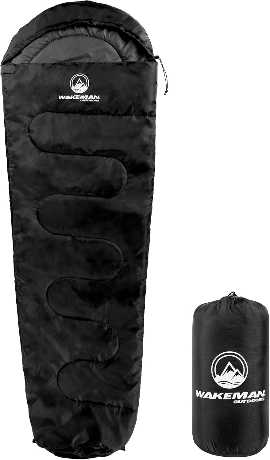 Mummy Sleeping Bag - Adult Cold Weather Sleeping Bag Rated to 25°F - Waterproof with Drawstring Hood - Camping Equipment by Wakeman Outdoors