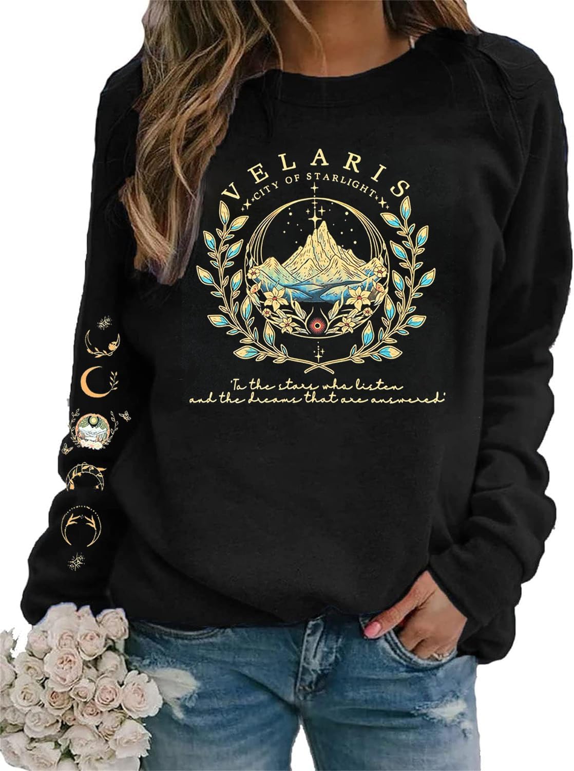Women Acotar Velaris Sweatshirt City Of Starlight Lightweight Pullover Top Bookish Long Sleeve Clothes - Image 4