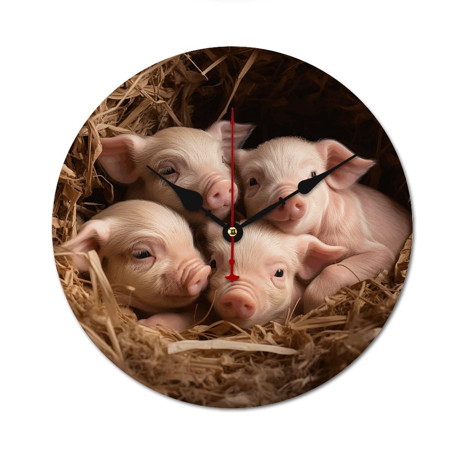 Horloge murale sans tic-tac en bois de 34 cm pour éliminer les bruits dans la chambre