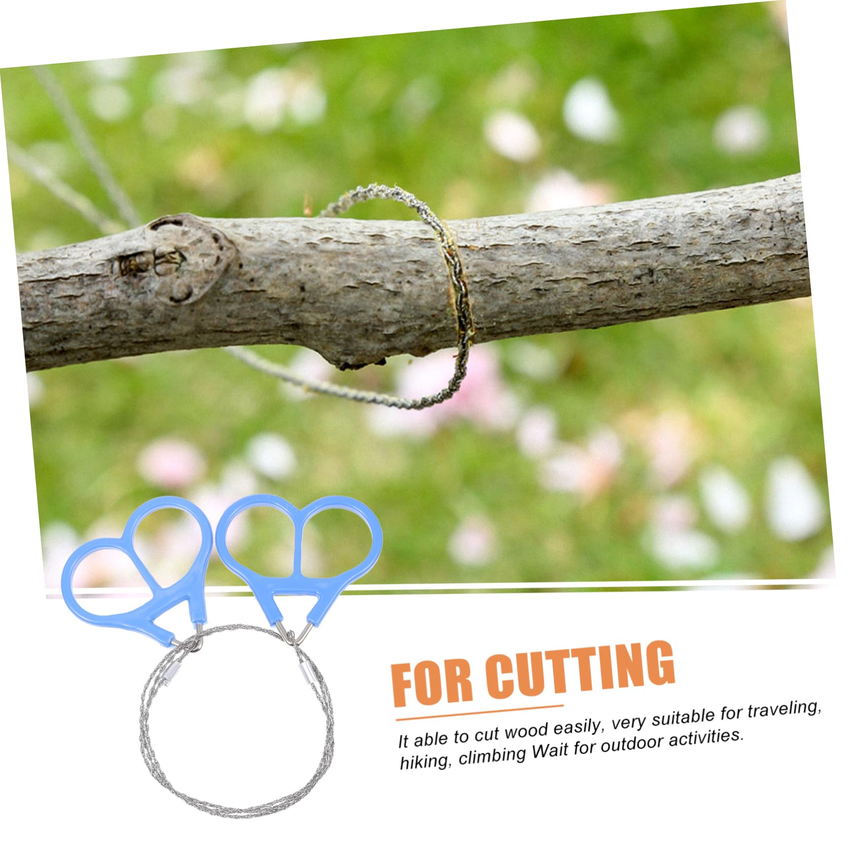 HEMOTON 3Pcs Outdoor Emergency Wire Saw Stainless Steel Survival Cutters with Pull Rings for Camping Hiking and Adventure Compact and Lightweight Design Silver