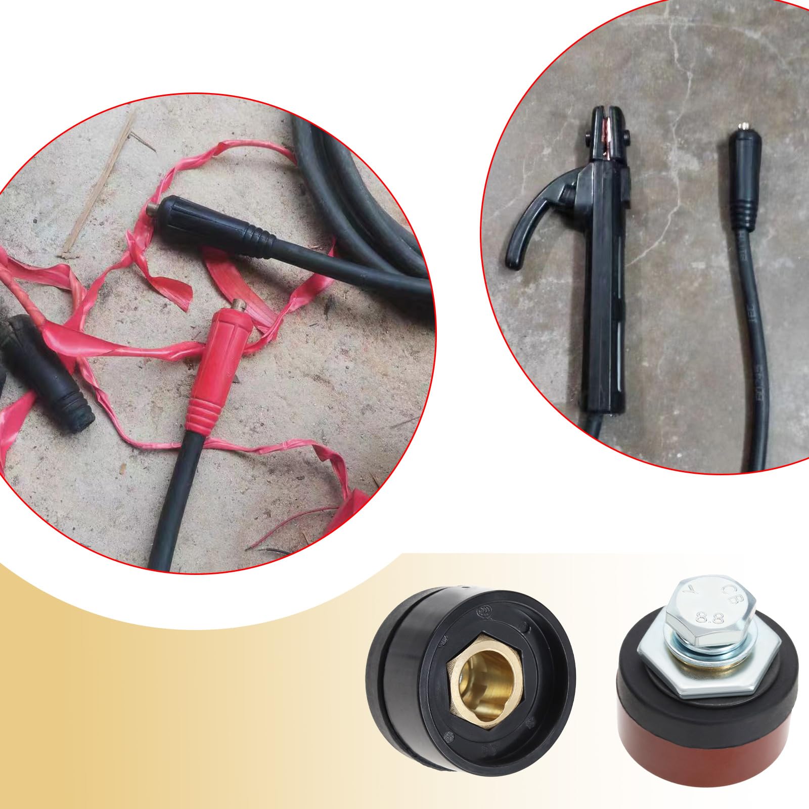 YINETTECH 8PCS TIG Welding Cable Panel Connector Plug and Socket DKZ35-50/DKJ35-50 Welding Cable Quick Connector for Welder Machine Accessories 315A - Image 3
