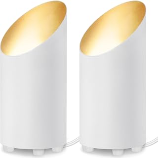 SUNVIE 2-Pack Indoor Floor Uplights, 5W 2700K GU10 LED Bulbs Included, Plug-in Can Lights with Foot Switch for Home Accent Lighting