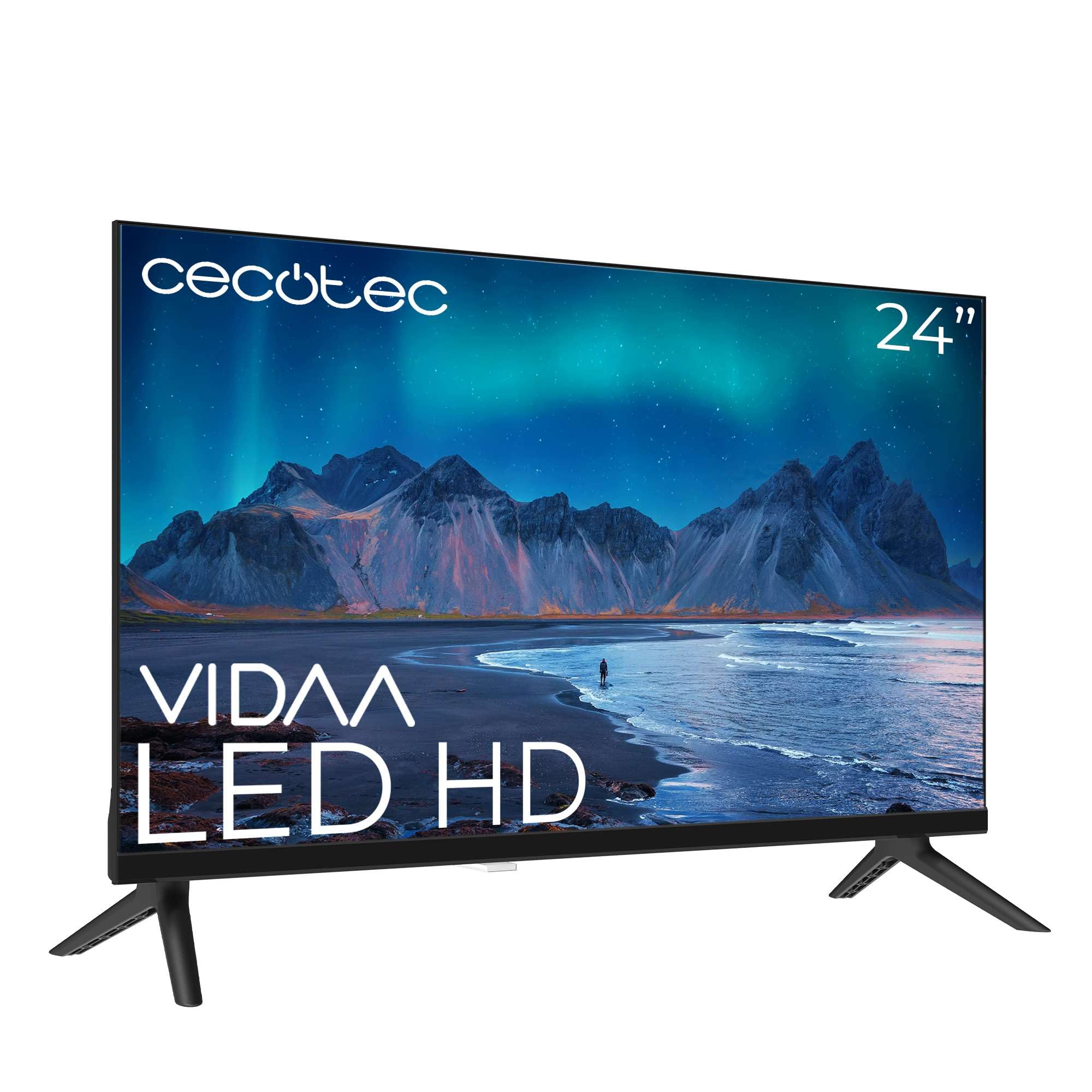 Cecotec Smart TV, Televisor LED de 24 Pulgadas Resolución HD A5 Series ALH50024. Smart TV VIDAA, Sistema Dolby Audio, WiFi Integrado, Salida de Auriculares, Chromecast, 3 HDMI y 2 USB