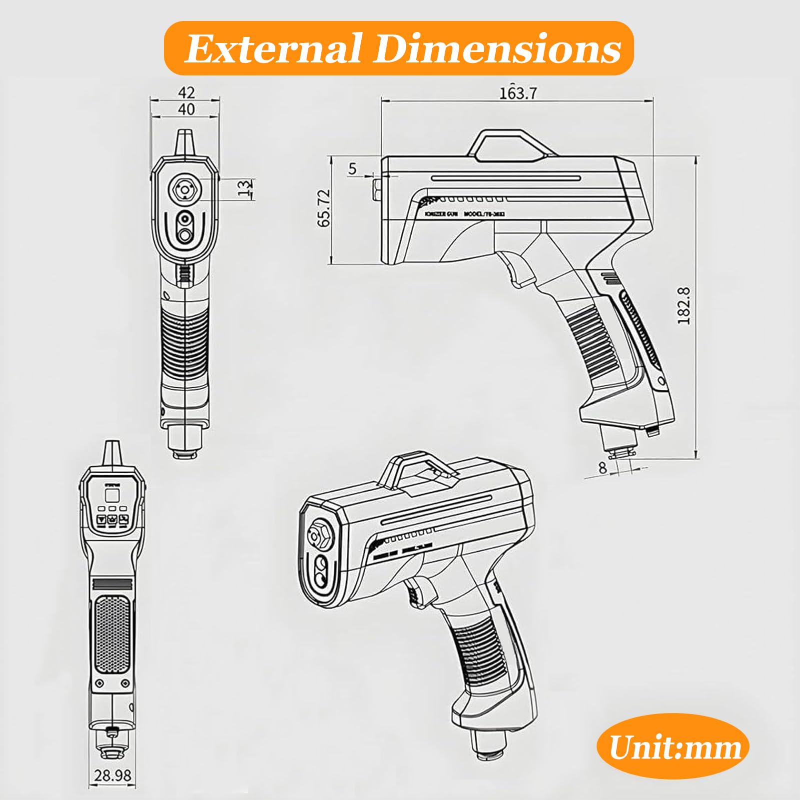 Equilibrador Iónico Antiestático Profesional, Pistola De Aire Ionizante Y Neutralizador De Estática, para Eliminación De Polvo En Talleres Y Laboratorios Especializados