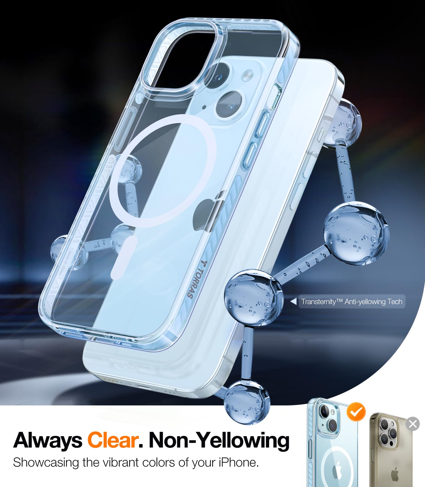 Amazon.com: TORRAS Shockproof Magnetic Clear for iPhone 15 Plus