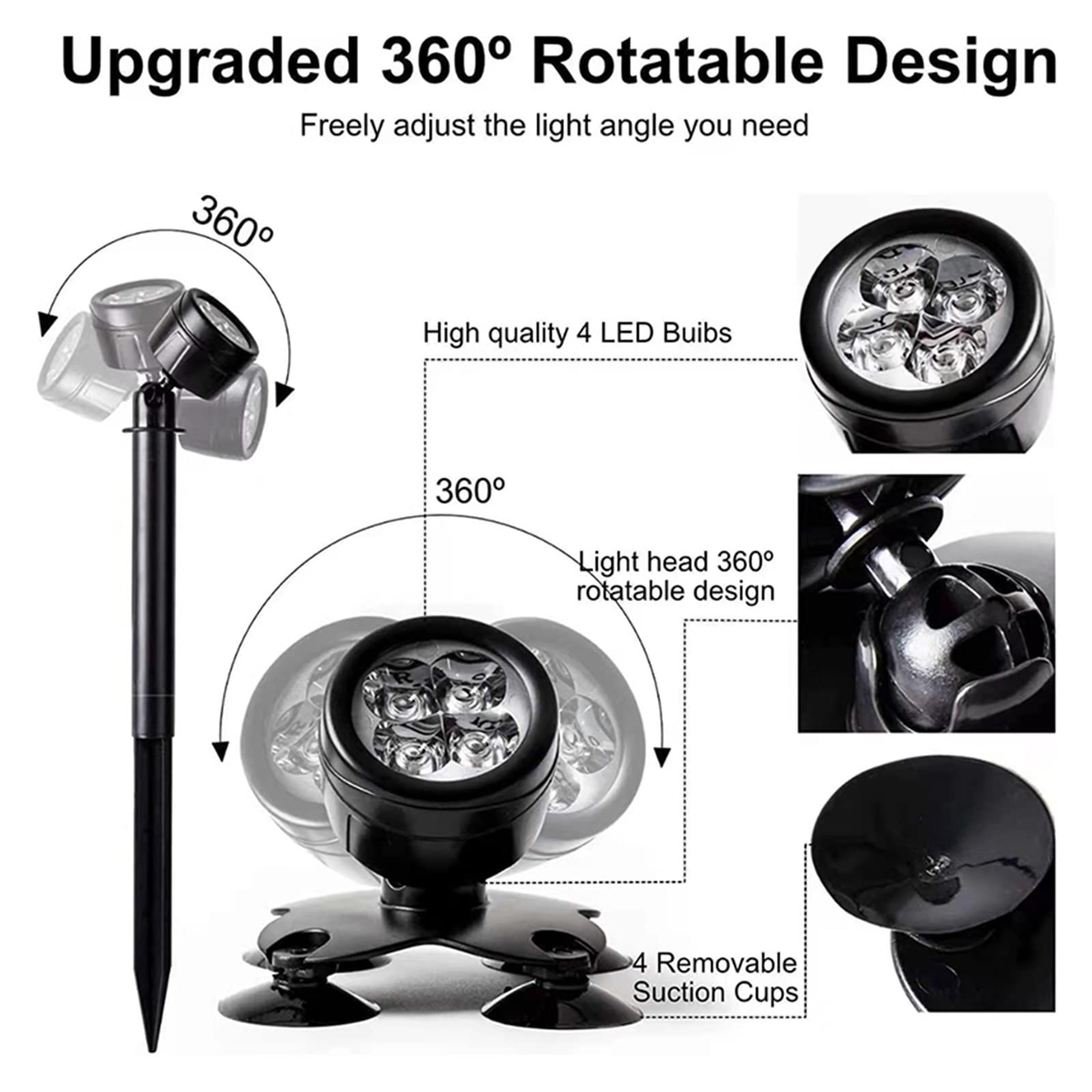 Luces LED subacuáticas lámpara impermeable RGB 36leds foco subacuático for piscina fuentes estanque agua jardín acuario Resistentes Al Agua Seguras(1pcs)