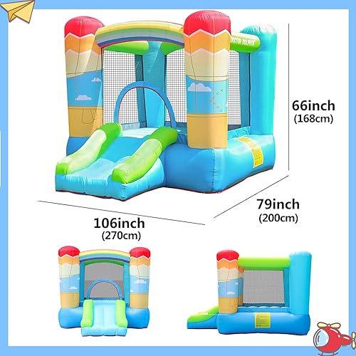 Miniatura 5 de Doctor Dolphin Casa de rebote de interior para niños con soplador, casa inflable para niños pequeños, regalo (soplador de 350 W incluido)