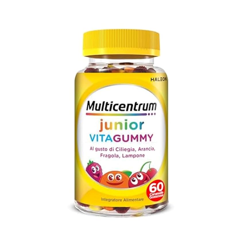 Multicentrum Vitagummy Integratore Alimentare di Vitamine e Minerali Formulato per Bambini 3+, con Vitamina D e Iodio, Gusto Frutta Mista, 60 Caramelle Gommose