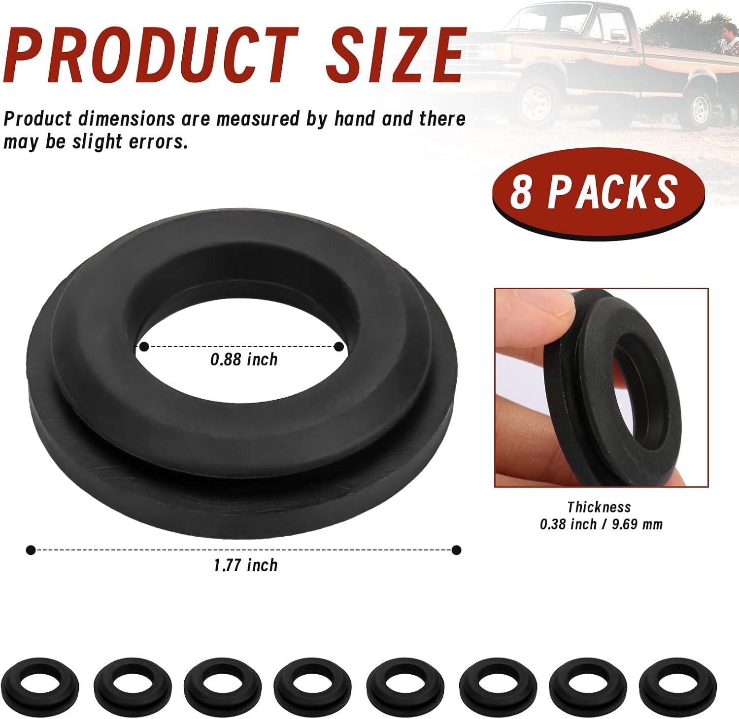 Fuel Gas Tank Vapor Valve Replacement Seal Grommets F6TZ-9B076-AA for Ford - Bronco, Aerostar, F150, F250, F350 and Mercury Sable, F6TZ9B076AA Ensure the Seal Between the Fuel Vapor Valve-8PCS