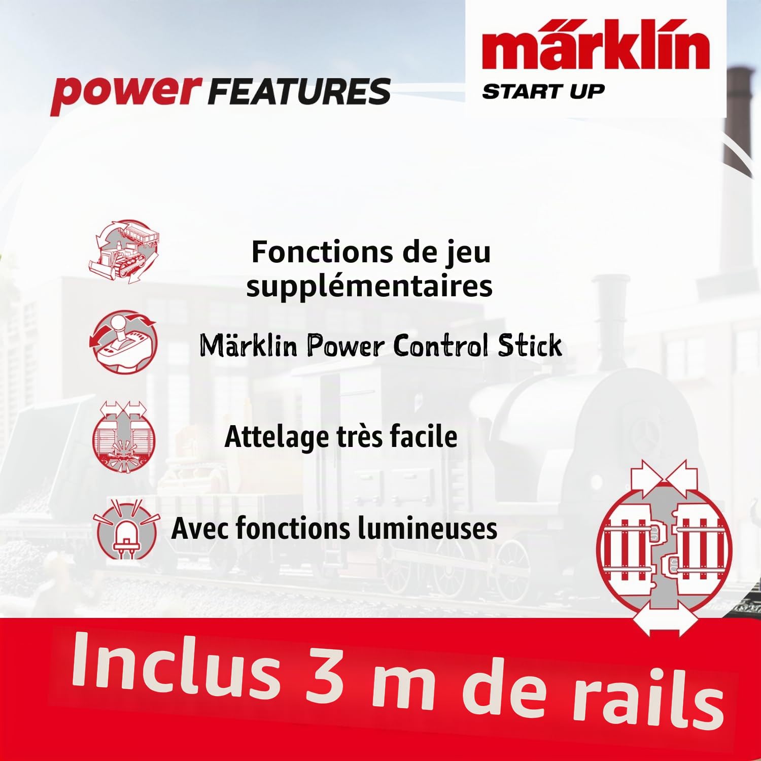 Märklin 29133 Modelleisenbahn Start Up Kit de démarrage Mon Start 230 V, Piste H0 , Locomotive, Chariot, Rails et unité de Commande Inclus dans Le kit de démarrage