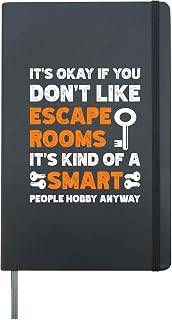 Funny Escape Room Game Players And Team Crew Hobby Puzzles Hardcover Journal, Black
