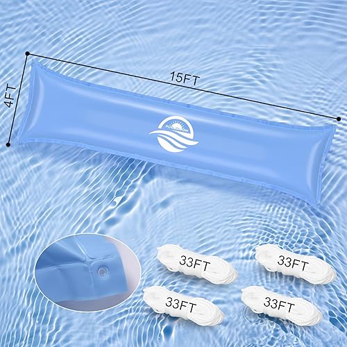 Miniatura 2 de Almohadas de piscina para piscina sobre el suelo, almohada de aire ultra gruesa resistente al frío para invernar 0.016 in, material de PVC, cubierta