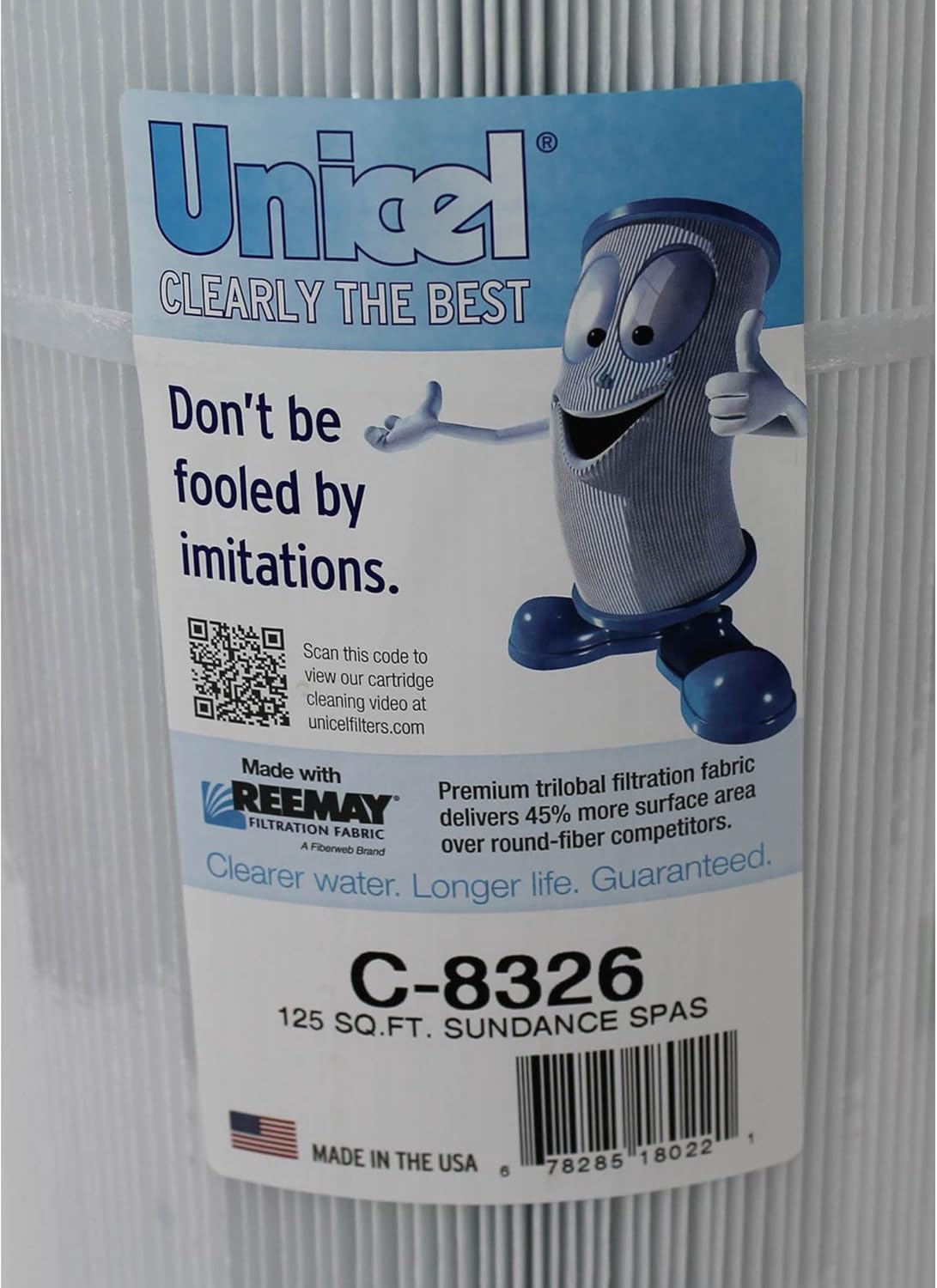 Unicel C-8326 125 Square Foot Media Replacement Hot Tub Spa Filter Cartridge with 199 Pleats, Compatible with Sundance Spas
