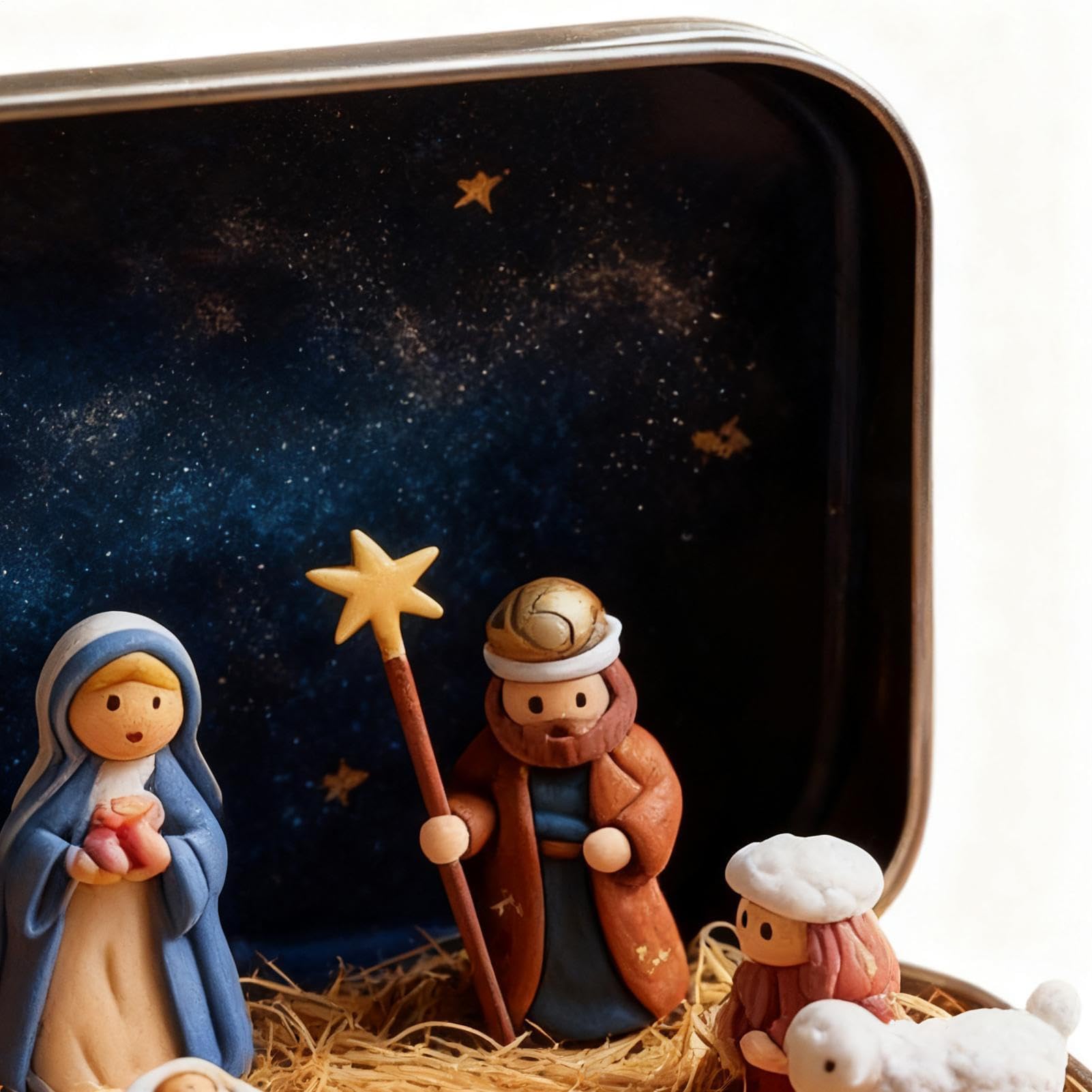 Pequeña escena de belén – Juego de belén de Navidad de bolsillo