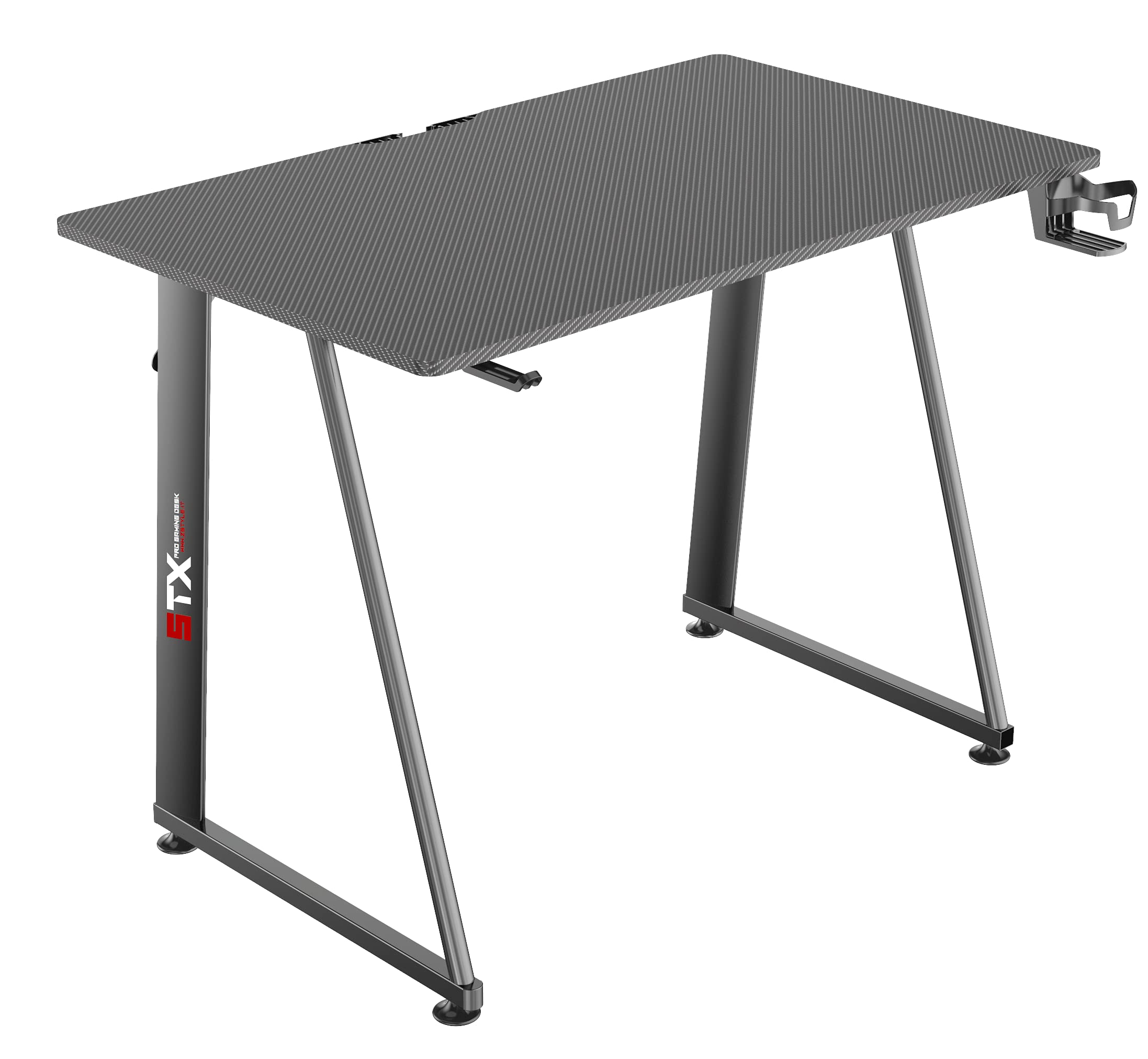 ZStyle Tavolo scrivania da Gaming Desk Postazione Computer Carbonio porta Cuffie Portabicchiere Laptop da Gioco Gestione Cavi Ergonomica Gamer (S)