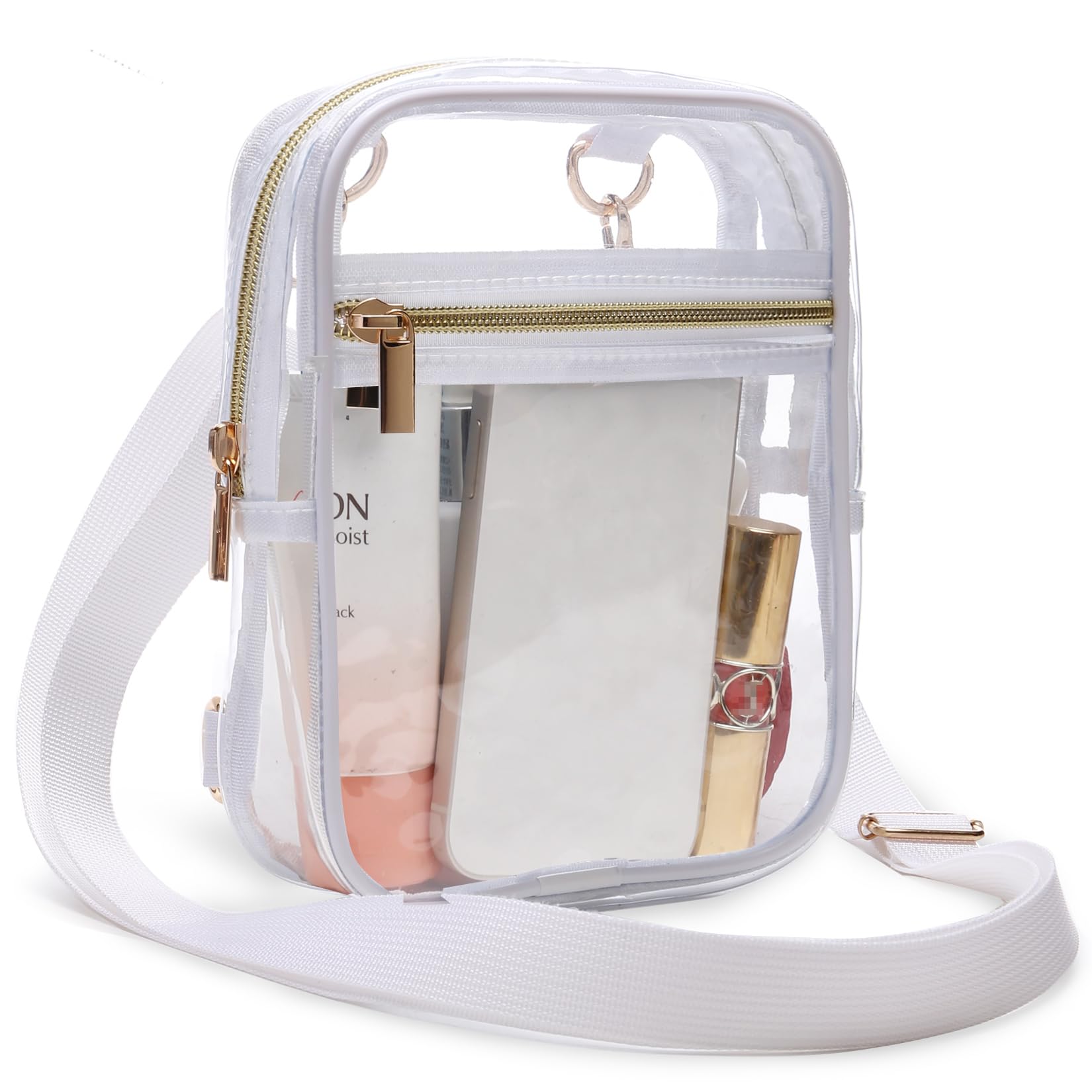 Bunnychill Stadium Approved Crossbody Purse for Women - Clear Stadium Bag for Sporting Events, Concerts