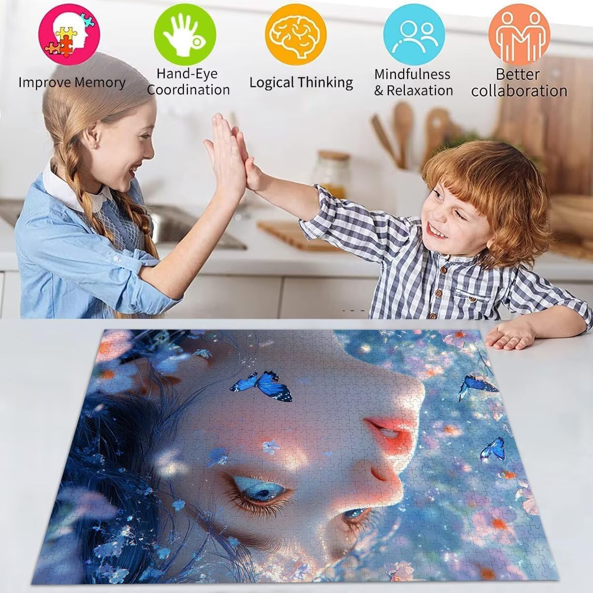 Puzzle Erwachsene 2000 Teile Mädchen Schmetterling Educa Jigsaw für Kinder ab 8 Jahren Mädchen Jungen, Erwachsene Impossible Klassische Puzzles, Anspruchsvoll Spielspaß, Als Geschenke 70x99cm t-766