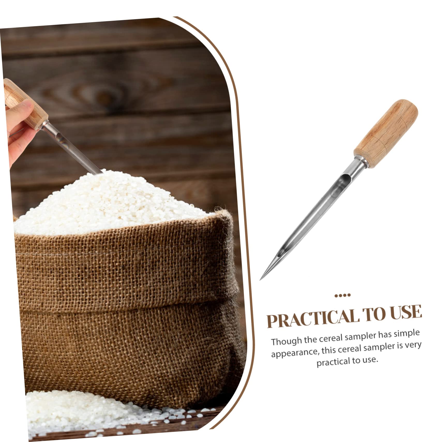 OUNONA 5piezas Muestreador De De Inoxidable Sampler Portátil Para Cereal Arroz y Agrícola Herramienta De Muestreo Para Práctico y
