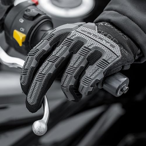 Miniatura 5 de ROCKBROS Guantes térmicos de ciclismo para motocicleta y bicicleta de montaña, resistentes al viento, dedo completo con almohadilla de gel de 0.236