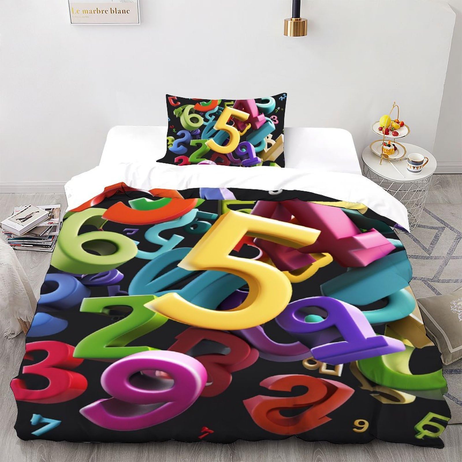 Housse de couette 3D enfants douce et facile d'entretien avec taie d'oreiller single