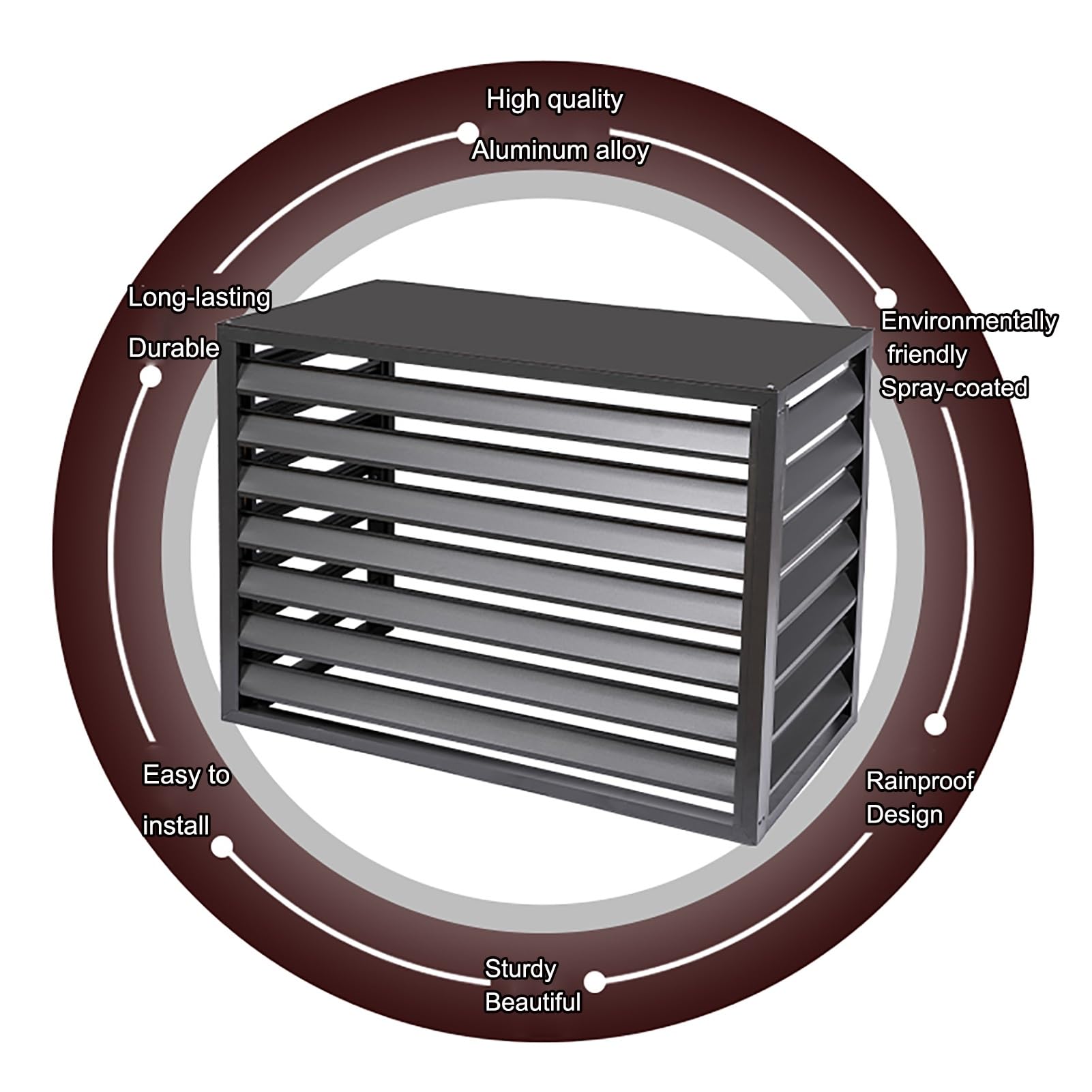 Copri Condizionatore Da Esterno Alluminio, Condizionatore esterno multifunzionale in alluminio, per unità esterne, Copertura per condizionatore e pompa di calore(White,100*50*70cm/39.5*20*28in)